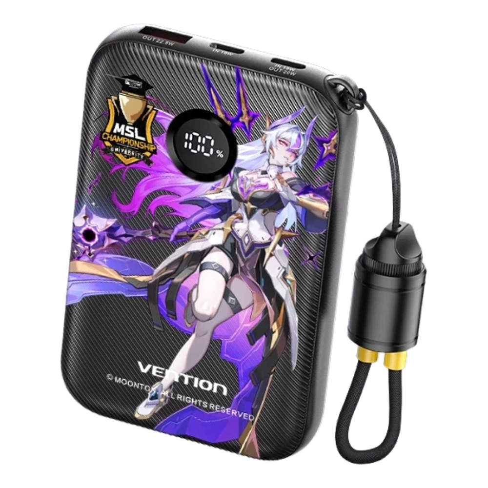 Vention Power Bank 10000MAH With USB Type C (Mobile Legends: Bang Bang(Black)
