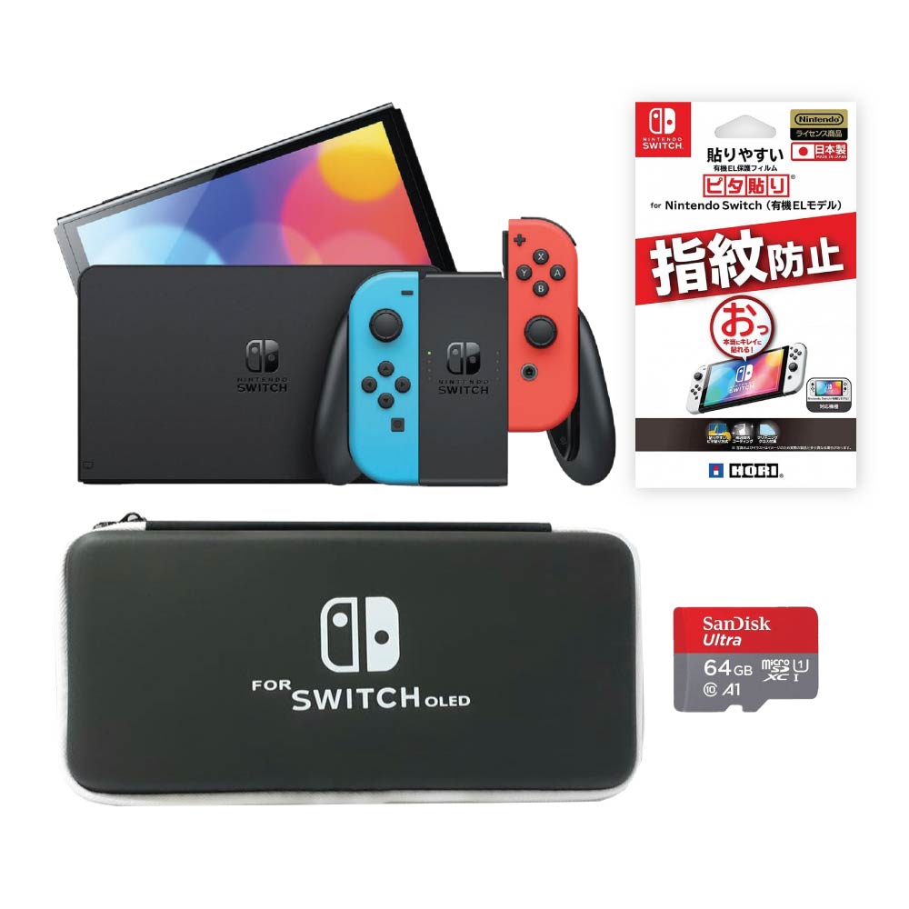 Nintendo Switch OLED (Neon) Starter Pack (With 64GB) 