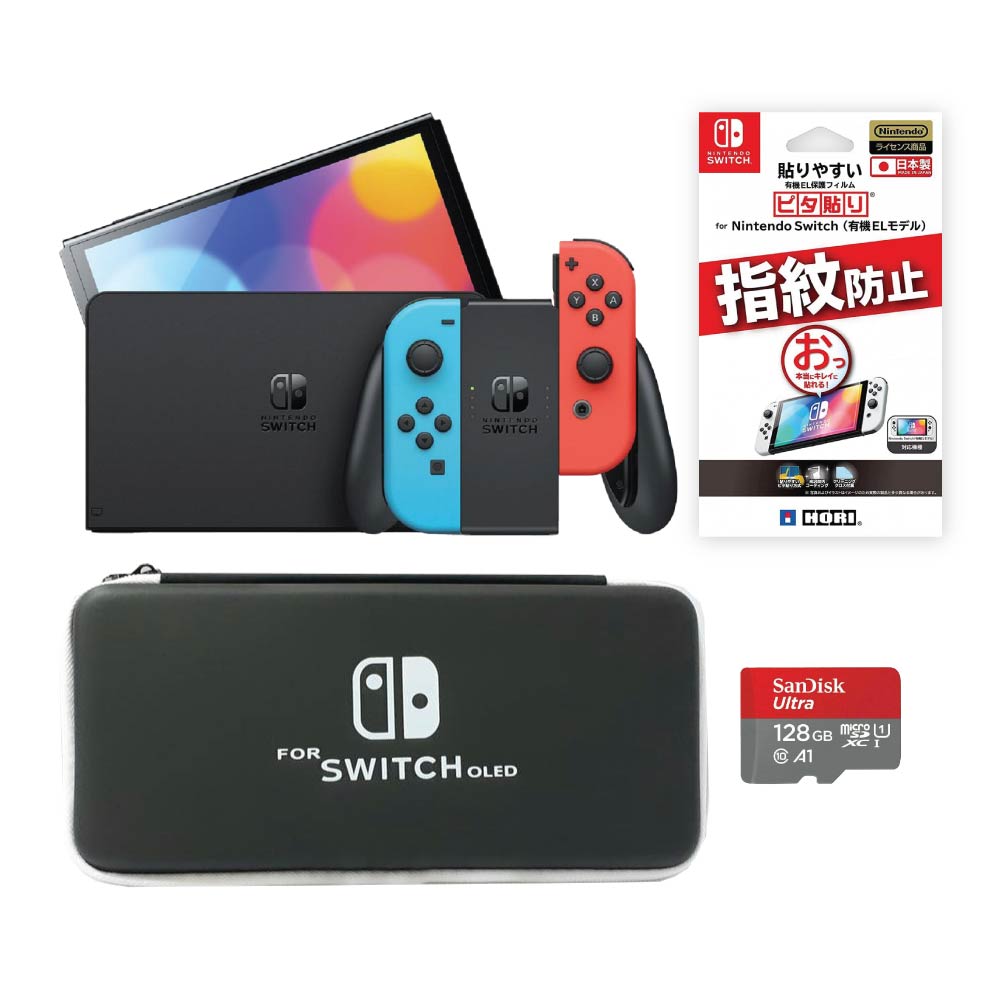 Nintendo Switch OLED (Neon) Starter Pack (With 128GB) 