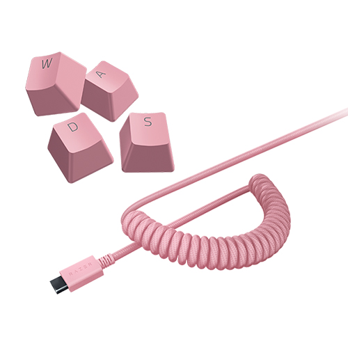 Razer PBT Keycap + Coiled Cable Upgrade Set (Quartz Pink)